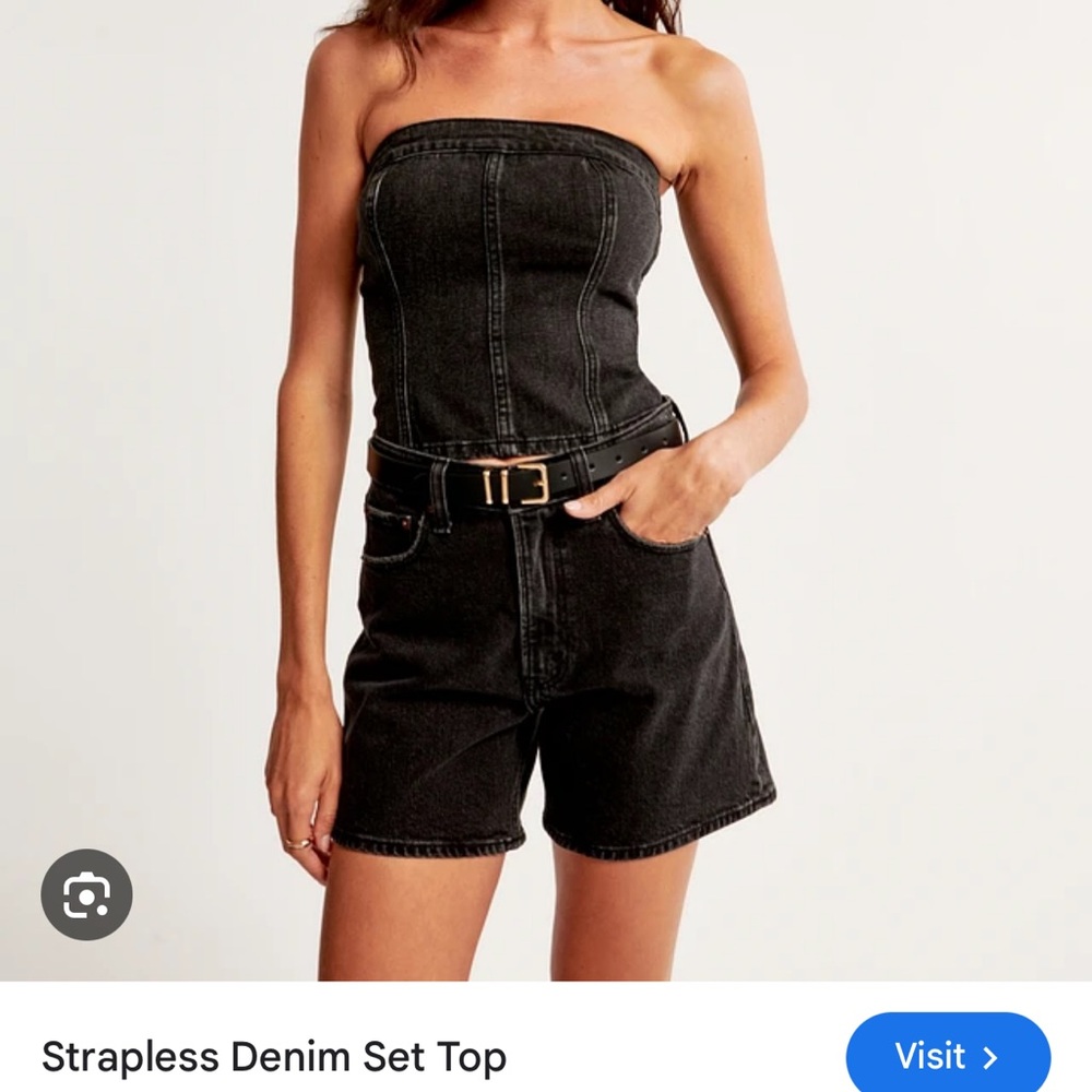 Abercrombie & Fitch Black Denim Top